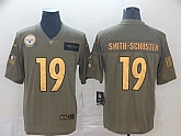 Nike Steelers 19 JuJu Smith Schuster 2019 Olive Gold Salute To Service Limited Jersey,baseball caps,new era cap wholesale,wholesale hats